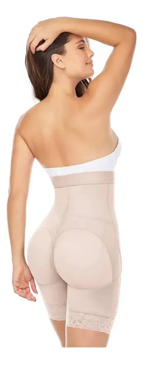 Mariae Fc304 | Cintas colombianas modeladoras de meia perna, bege, tamanho S