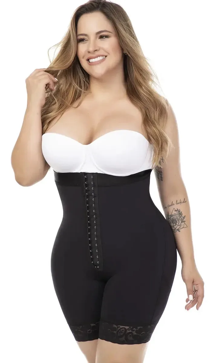 Mariae Fc304 | Cintas colombianas modeladoras de meia perna, cor preta, tamanho S
