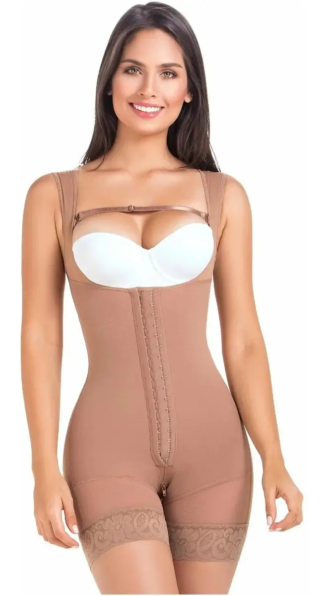 Cintas pós-cirúrgicas colombianas Mariae Fq105 Estágio 2 Color Moca Tamanho G