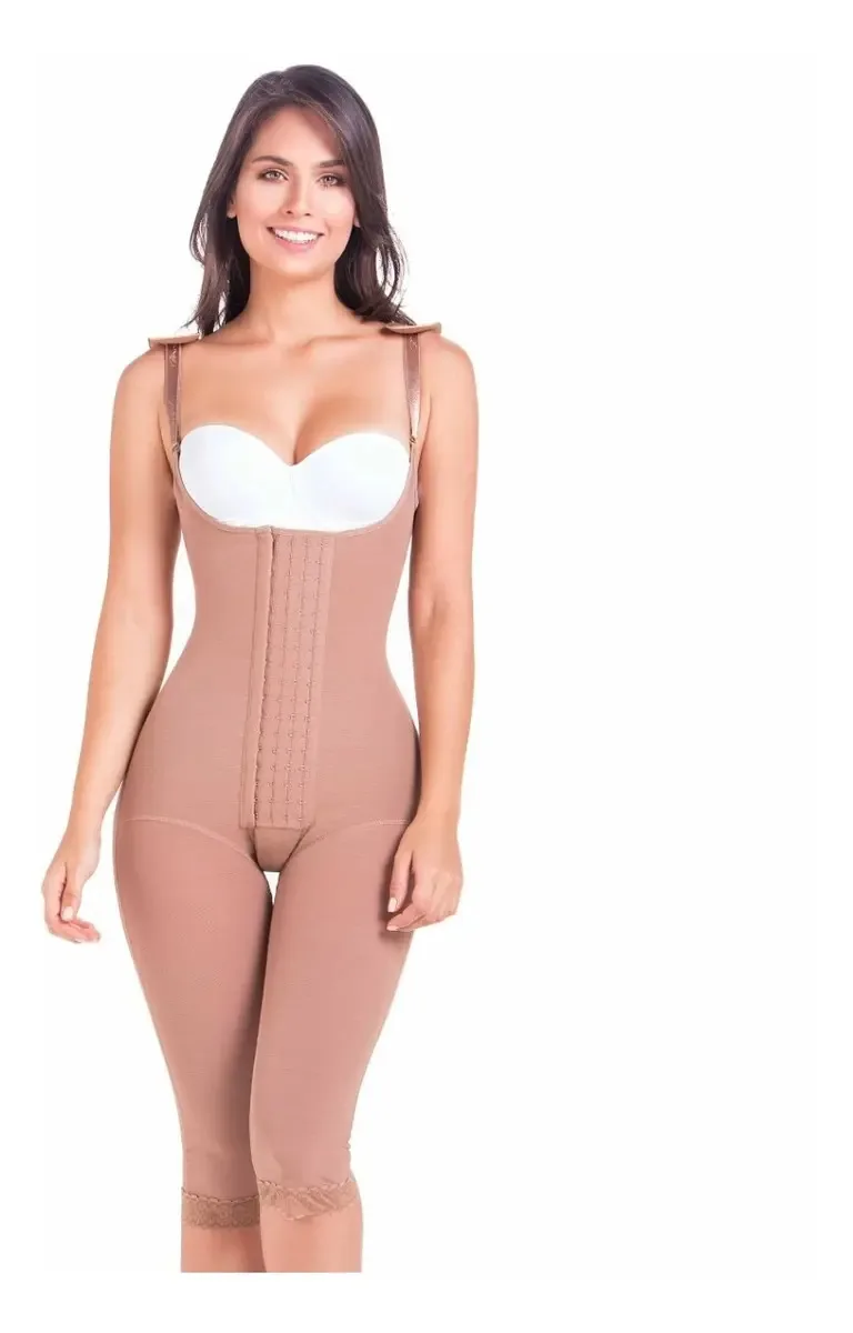 Mariae 9152 Cintas redutoras de pós-parto colombianas Curvy Color Moca Tamanho M