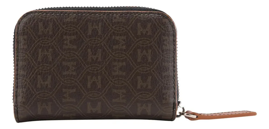 Porta-moedas Mario Hernández Palenque com design Estampado café de couro sintético