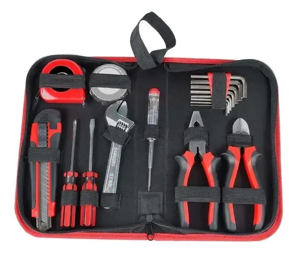 Conjunto de ferramentas manuais Kalley k-SHM16 17 peças, cor preto - vermelho