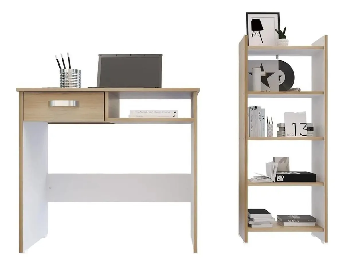 Combinação Maderkit Oak Desk + Estante