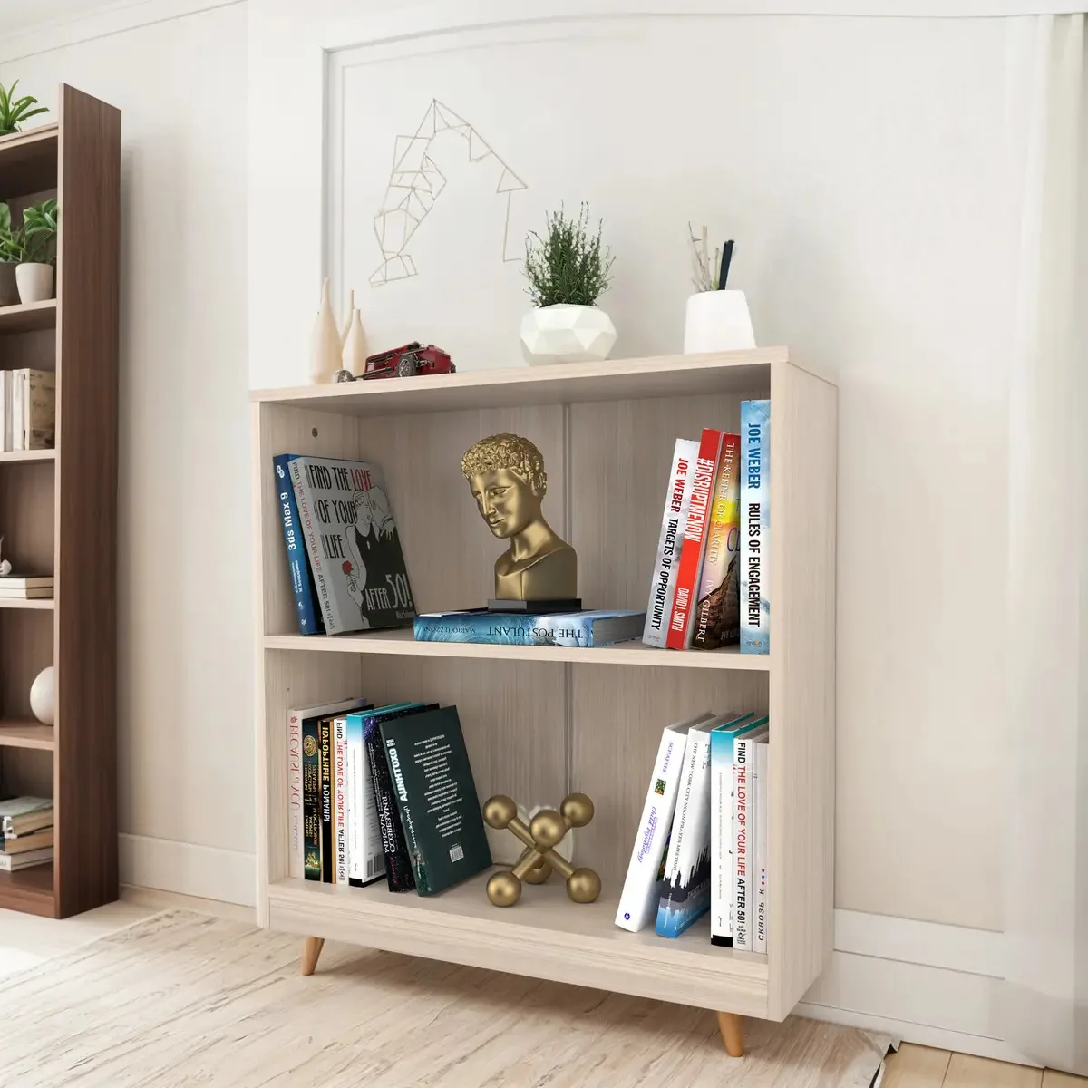 Biblioteca Arena de 2 prateleiras 80cmx80cmx25cm Cor bege
