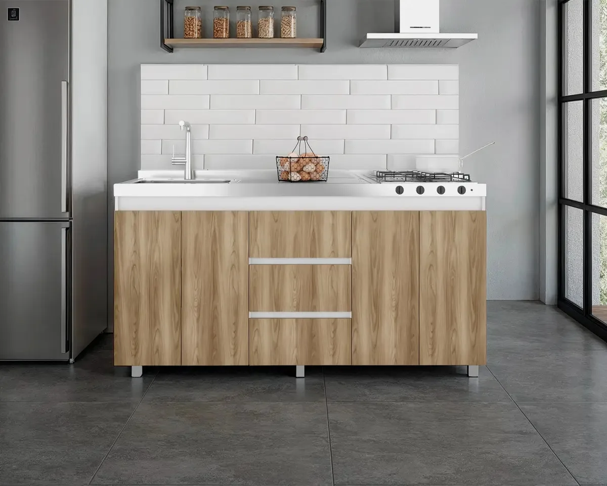 Mobiliário de interior de cozinha Boreal Izq 89x179 Rta White Ash