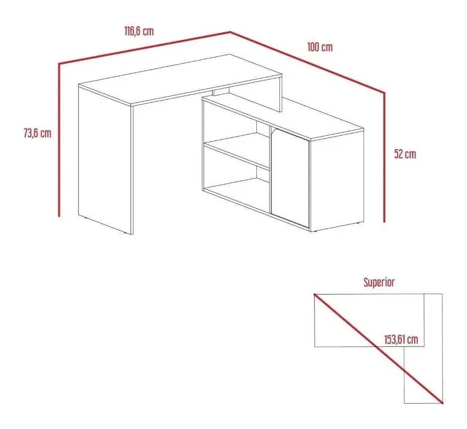 Mesa branca Axis L