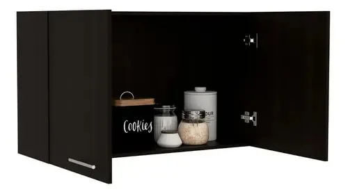 Mobiliário de cozinha Manchester Rta Wengue de 2 portas - preto