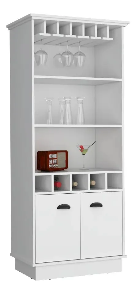 Dund Bar, branco, com espaço superior para bebidas brancas