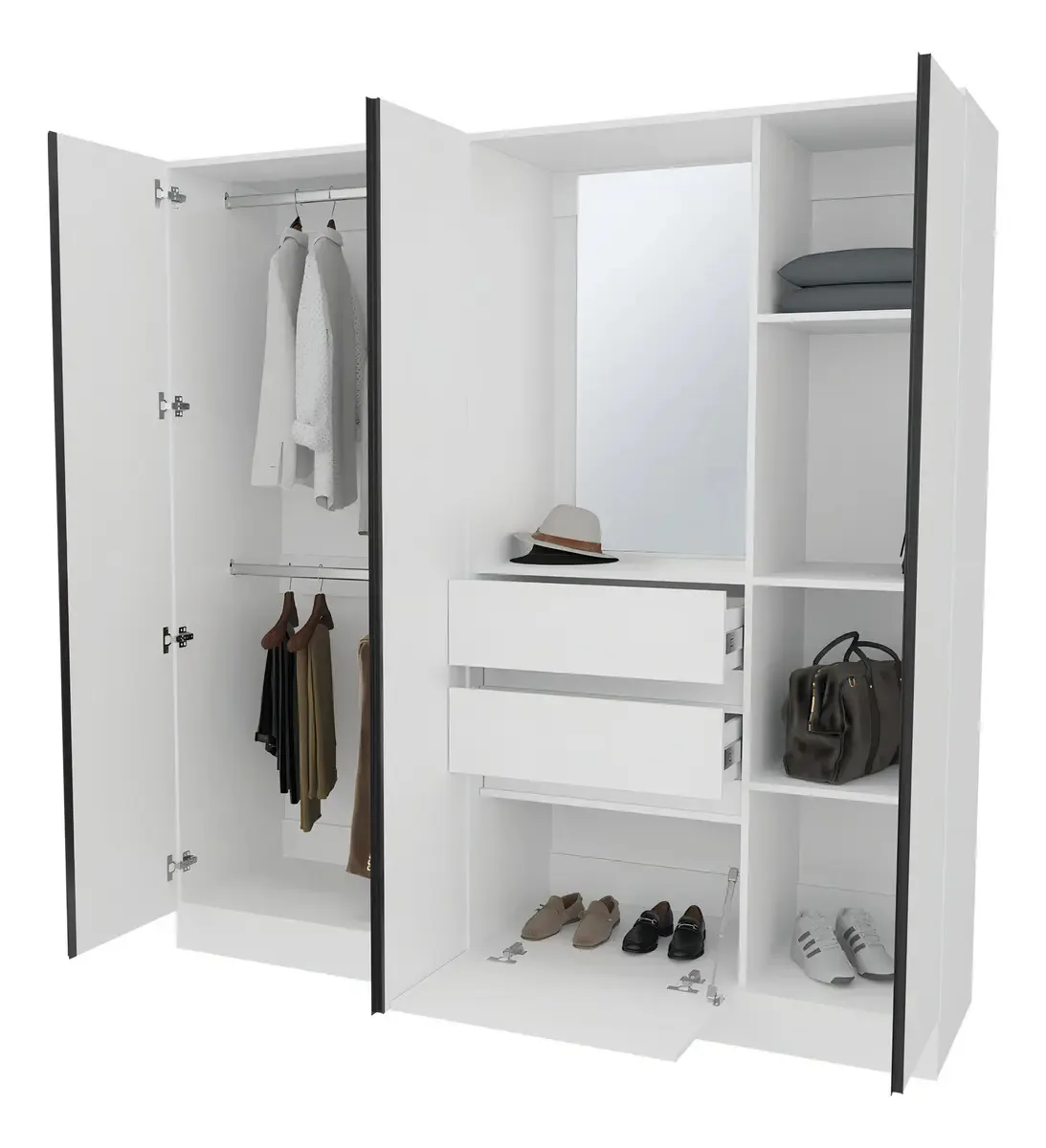 Armário Kamelot 180 186x177x48,3 Rta Branco