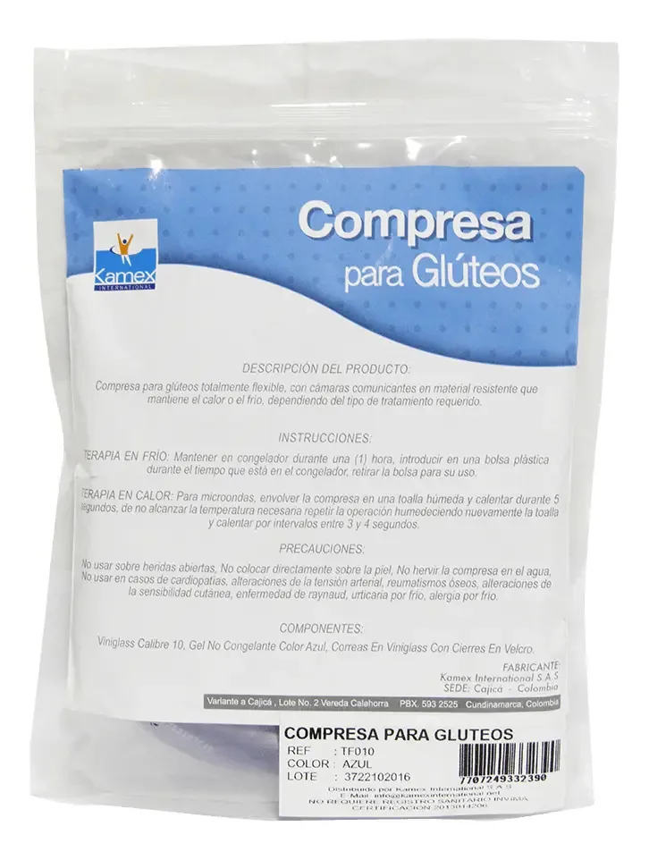 Kamex Compresa Frio/calor Para Gluteos Azul