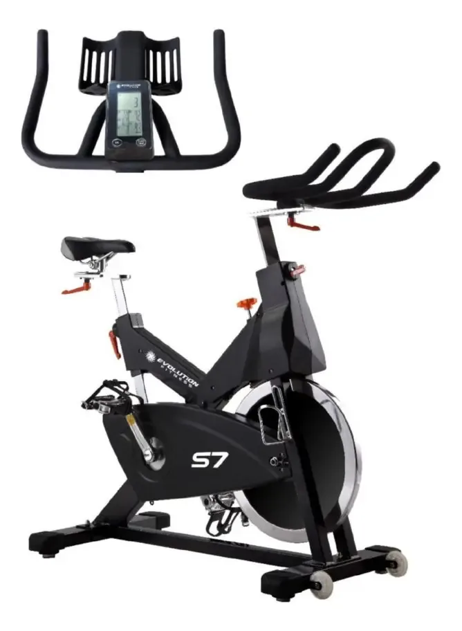 Bicicleta giratória preta Evolution S7