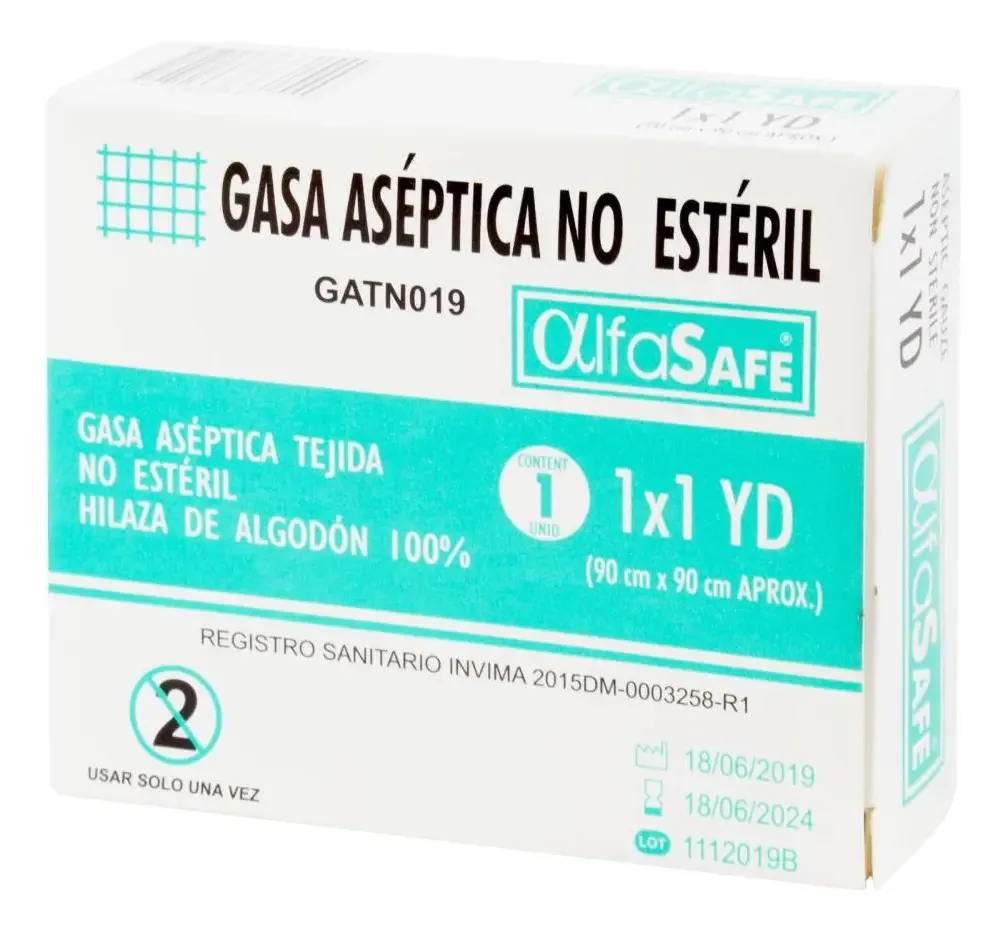 Gaze Asséptica Não Estéril Alfasafe 1x1 Jardas