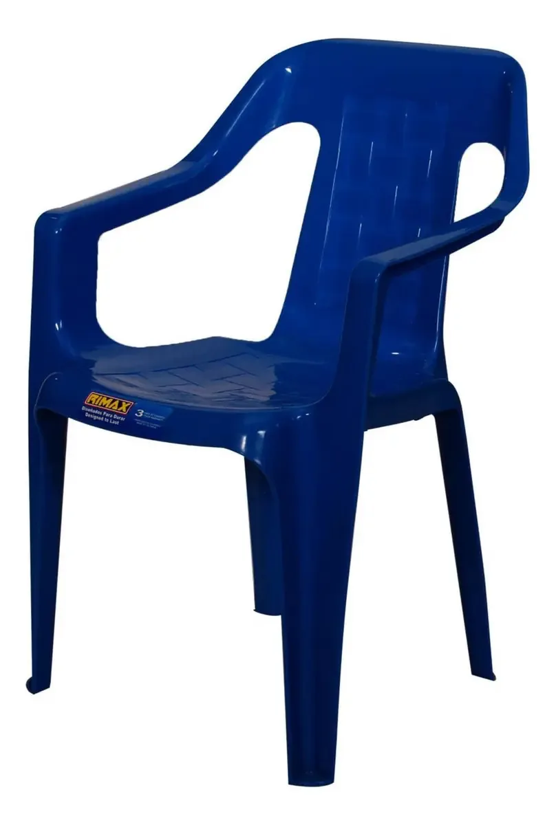 Cadeira de jardim azul Rimax RIMAX, design suave, 1 corpo com apoios de braços