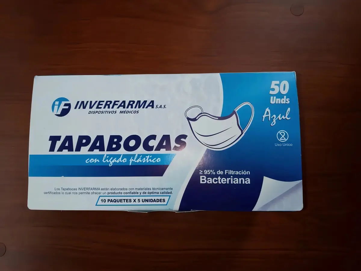 Máscaras faciais termoseladas Inverfarma