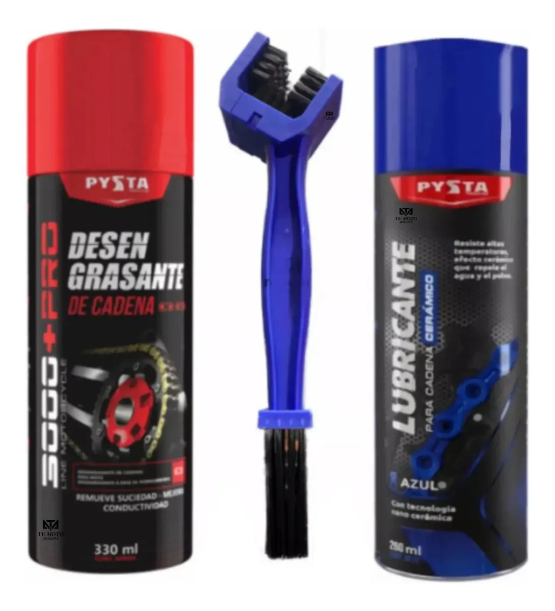 Kit azul de limpeza e lubrificação de correntes para motocicletas