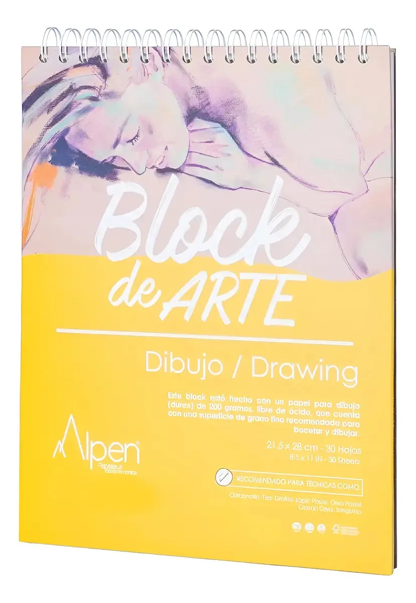 Bloco de cartas para arte e desenho 200 Grs. 30h Alpen