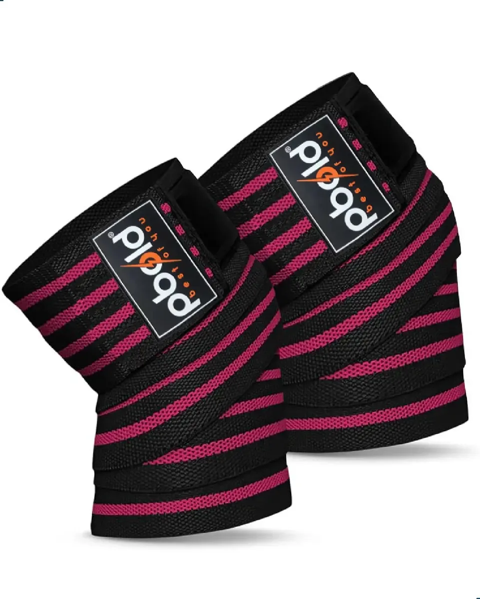 Bandagens de joelho Pbold Joelheiras Pbold, musculação, ginástica, cor fúcsia