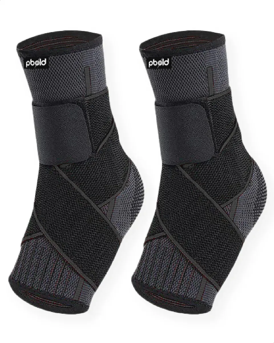 Suporte esportivo ajustável de compressão de tornozelo para basquete esportivo, futebol, voleibol, corrida, ciclismo, patinação, suportes ortopédicos de tornozelo X2 Pbold Black Xl