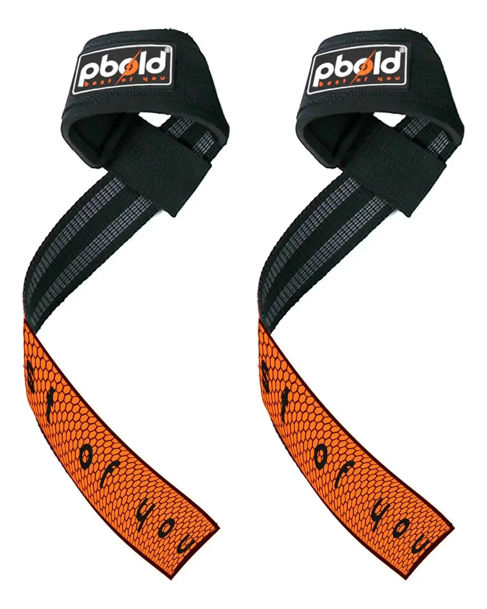 Alças para levantar alças, pulseiras, bandagens esportivas, ginástica, Crossfit, levantamento de peso, pesos, barras, halteres, treinamento, ginástica, exercícios, fitness, pbold, laranja