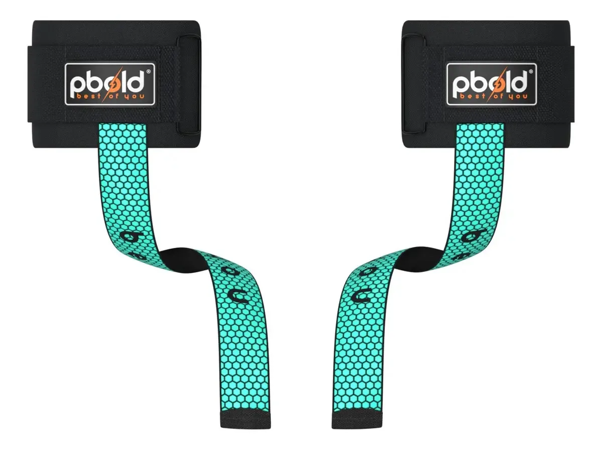 Strap de musculação para academia Pbold PSTR-PVC002 x 1 - Ciano