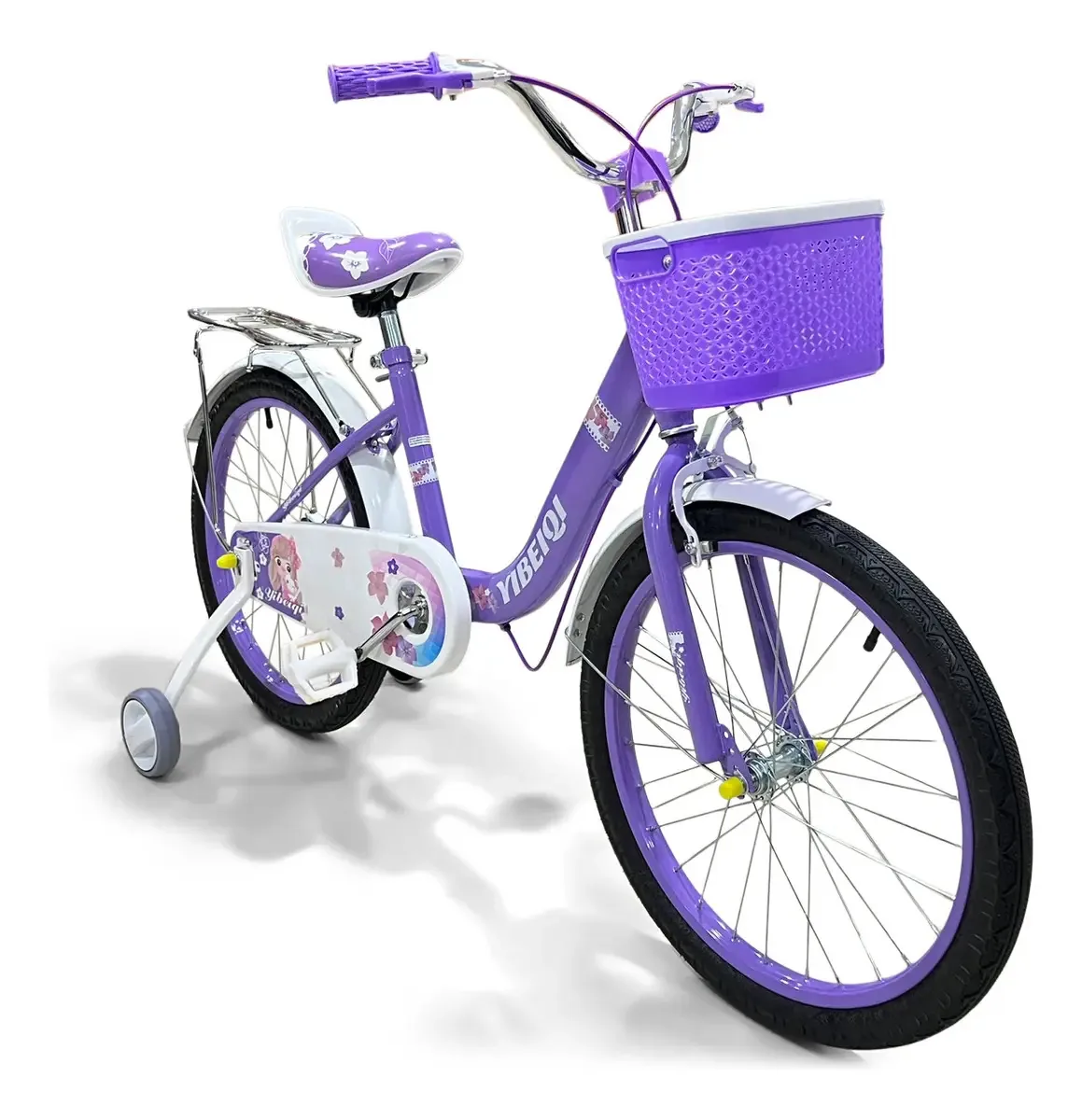 Bicicletas infantis para meninos e meninas Rin 16, 18 e 20, mesmo preço, cor violeta, moldura, tamanho 16