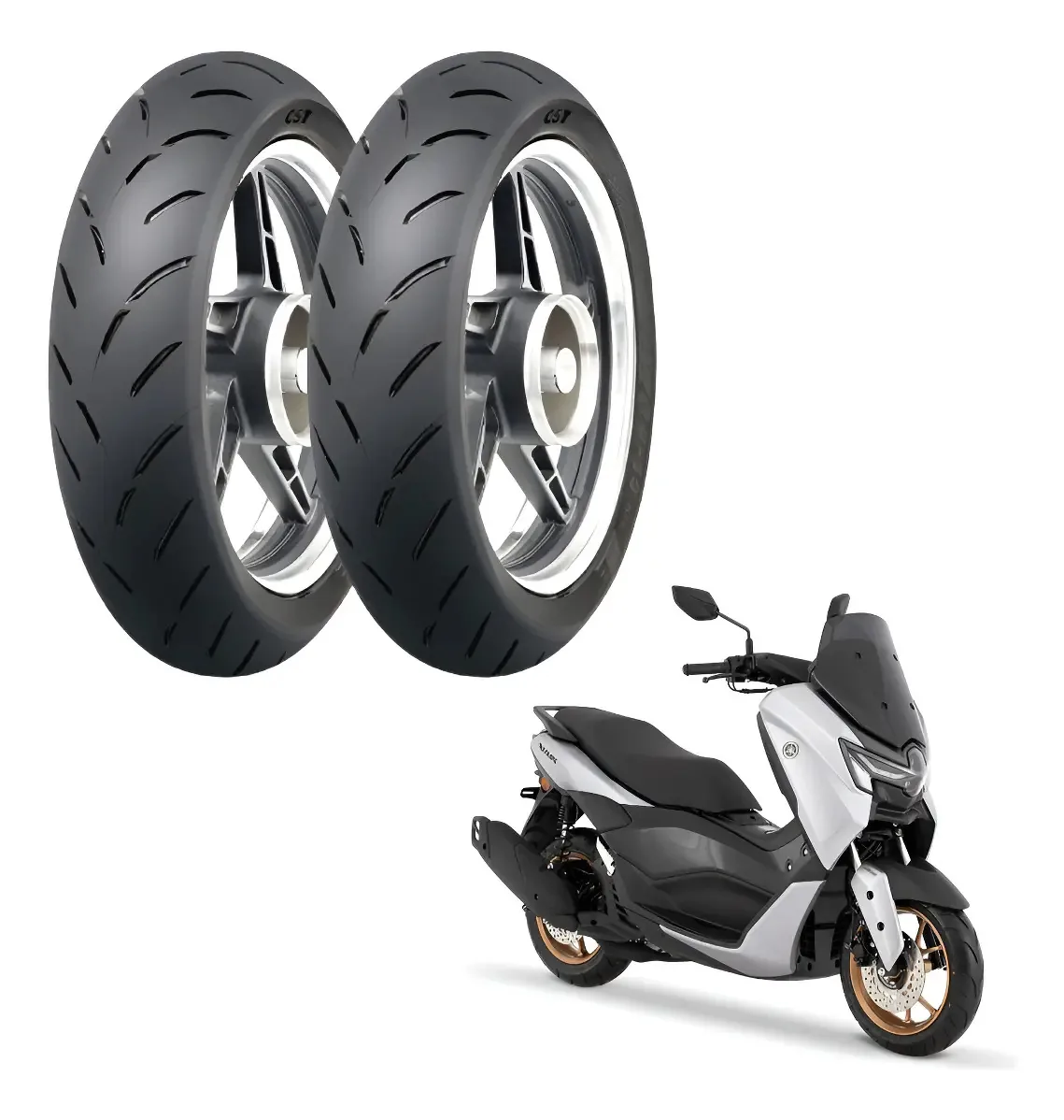 Conjunto de pneus 110/70-13 e 130/70-13 Cst N-max
