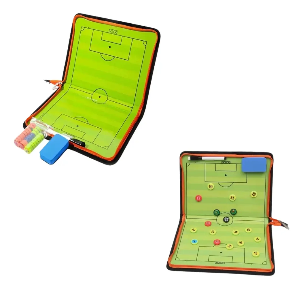 Placa tática dobrável para treinador de futebol, cor preta