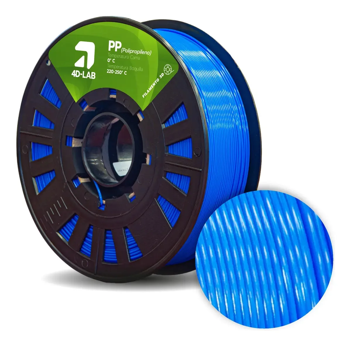 Impressão 3D de filamento de polipropileno Pp 1.75 em cor azul