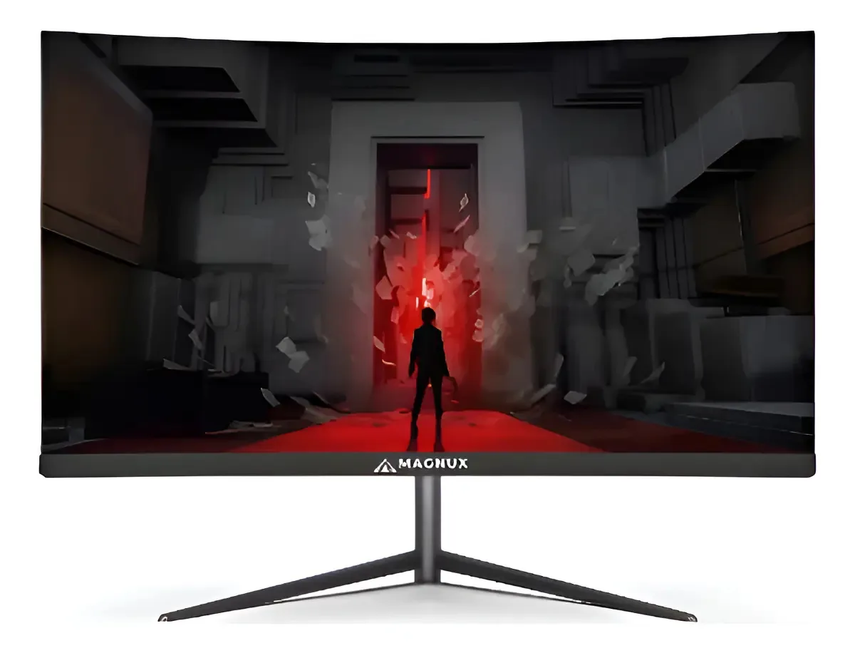 Monitor Magnux Gamer Monitor LED curvo de 32 polegadas para PC, cor preta