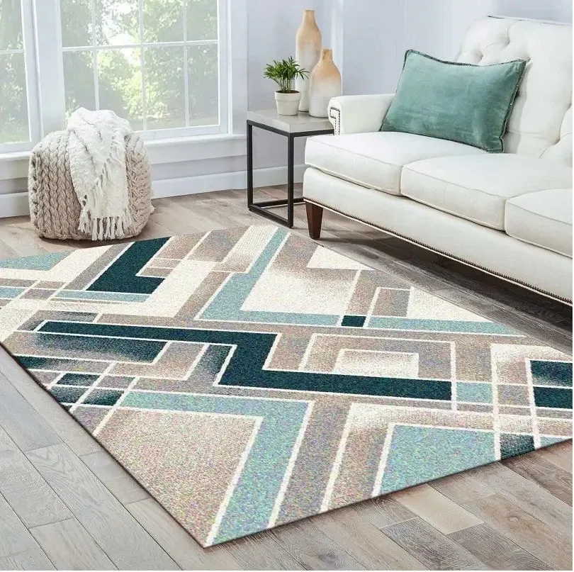 Tapetes e tapetes decorativos Saa 120 X 170cm Mitapete Cor Ciano