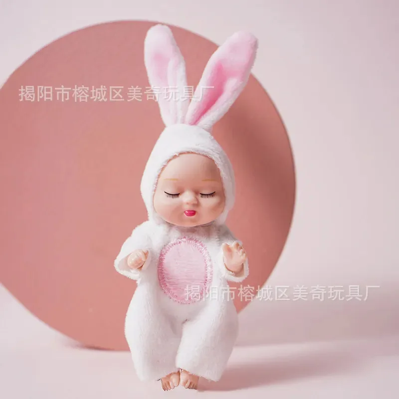 Boneca de coelho de silicone Mini Reborn