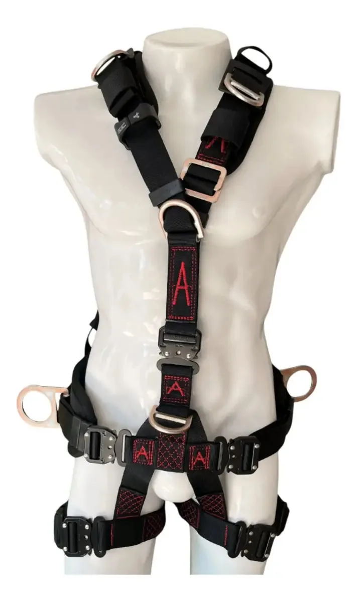 Rescue Harness, 7 anéis com fivelas de ajuste rápido, preto único