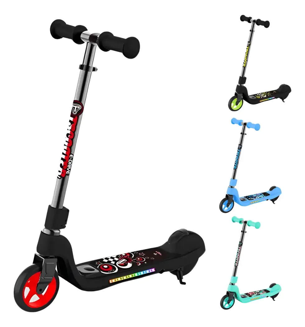 Scooter elétrico de longo alcance, altura ajustável, preta