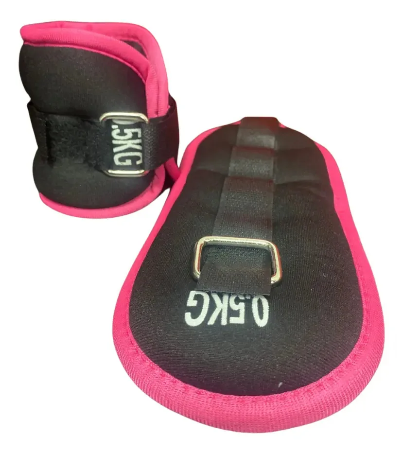 Par de pesos/leggings de pulso de 1 kg de chiclete rosa