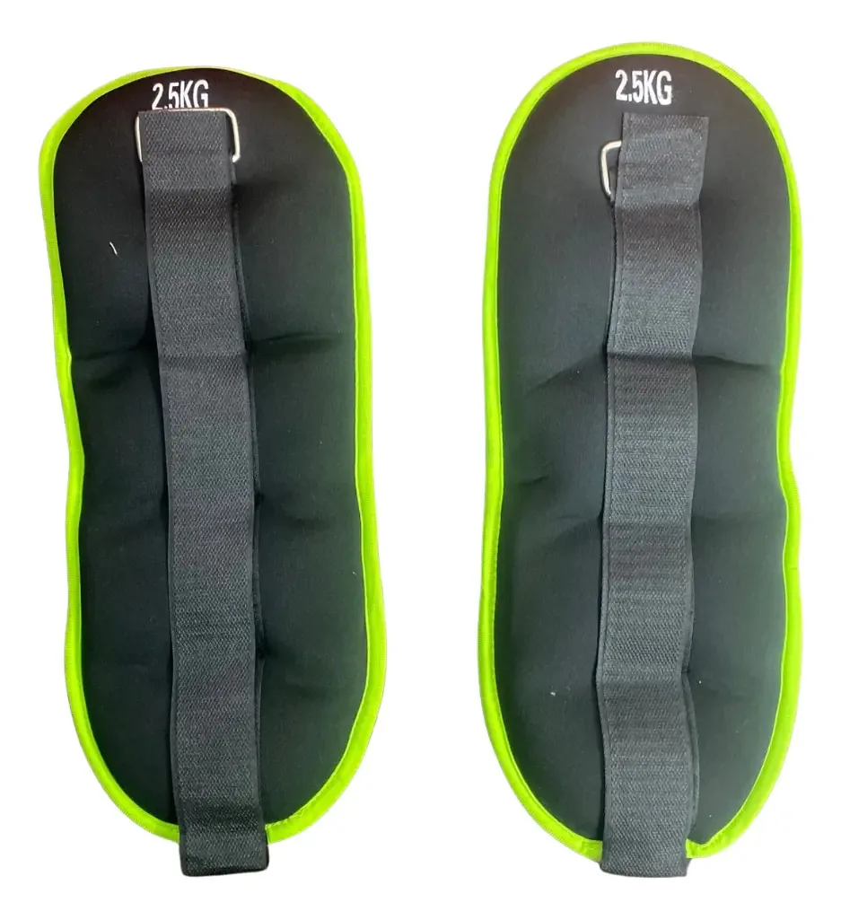 Par de pesos/leggings de pulso, 5 kg, cor: preta