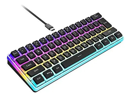 Teclado mecânico Snpurdiri Black 60% com fio