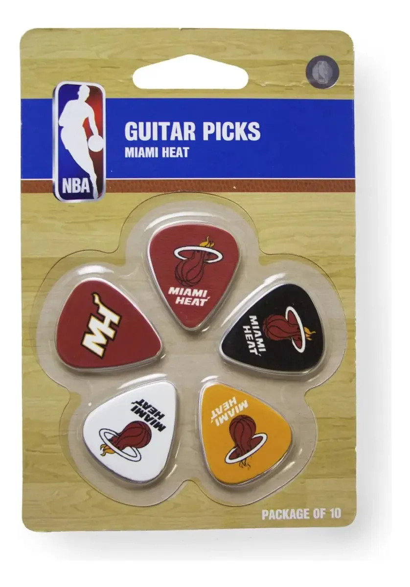 Palhetas de guitarra Nba Miami Heat (pacote com 10), 1 x 1 preta