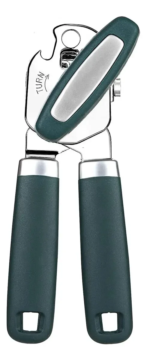 Abridor de latas com ímã, abridor de latas manual profissional 3 em 1, M. Cor verde