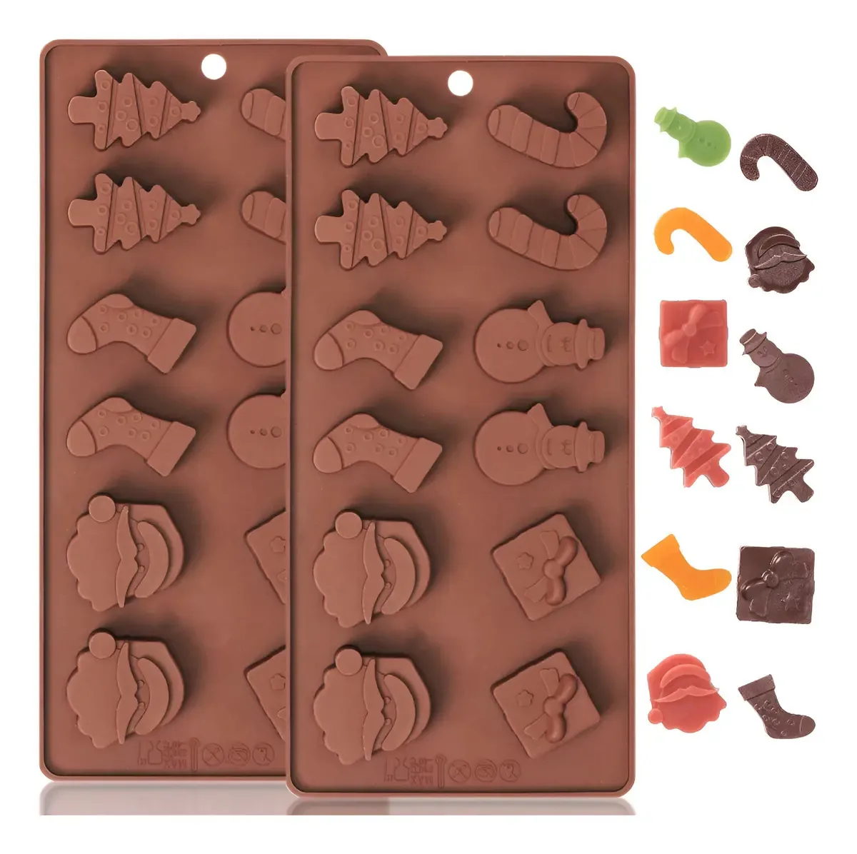 Moldes de silicone Zthapwa para o Natal, moldes pequenos