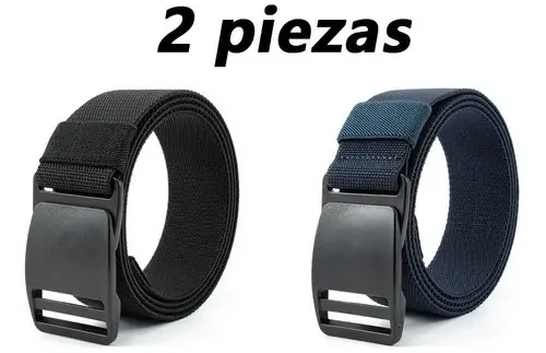 2 cintos de nylon apertados e confortáveis, cor preta, tamanho 130 cm