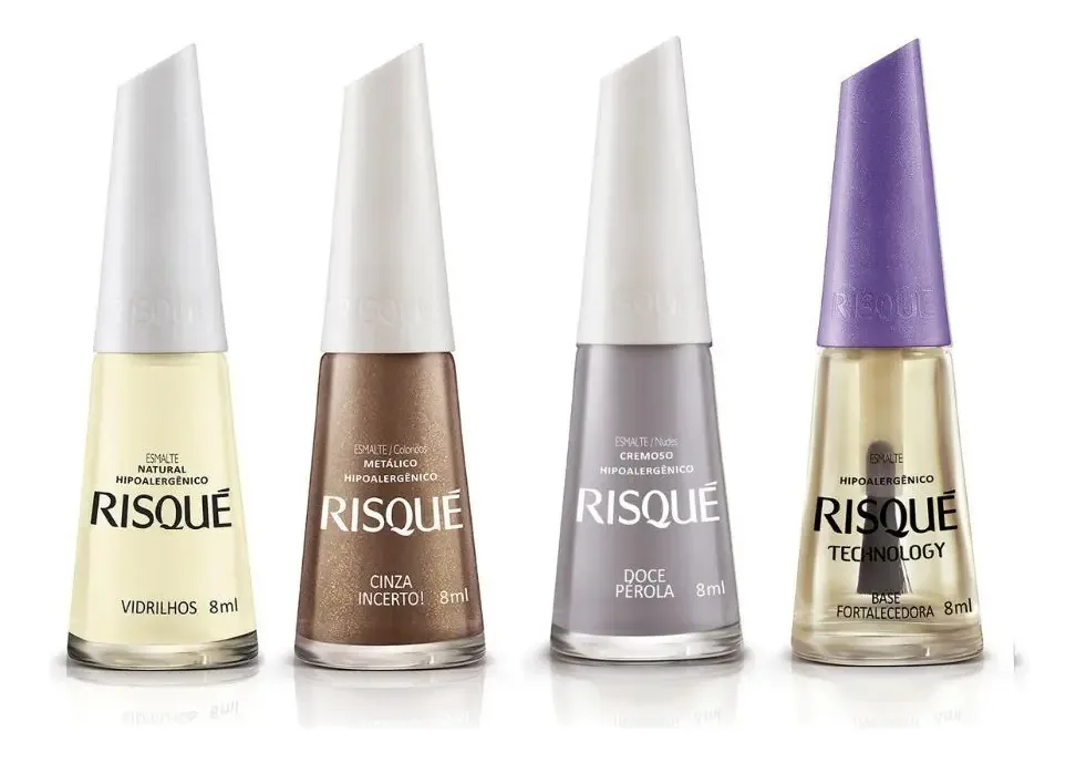 Conjunto de Esmaltes Risque + Base Fortalecedora