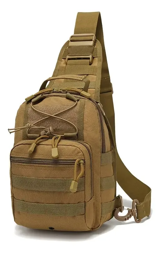 Bolsa tática tática no peito, bolsa tática na cintura, bolsa de ombro, bolsa Molle, cor cáqui