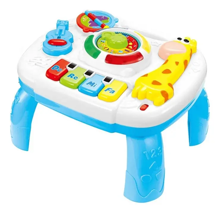 Mesa de aprendizagem para bebês com luz e som