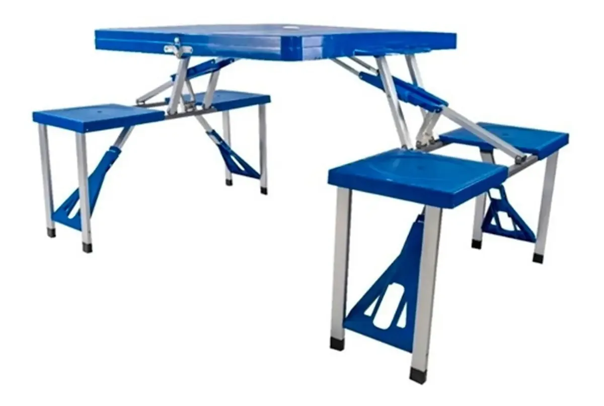 Mesa dobrável Safari Camping para 4 cadeiras, piscina de praia Sf553