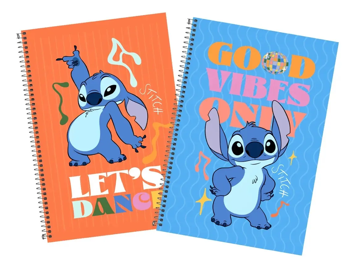 Caderno A5 Stitch - Papelaria Bonita Cor Azul Aço