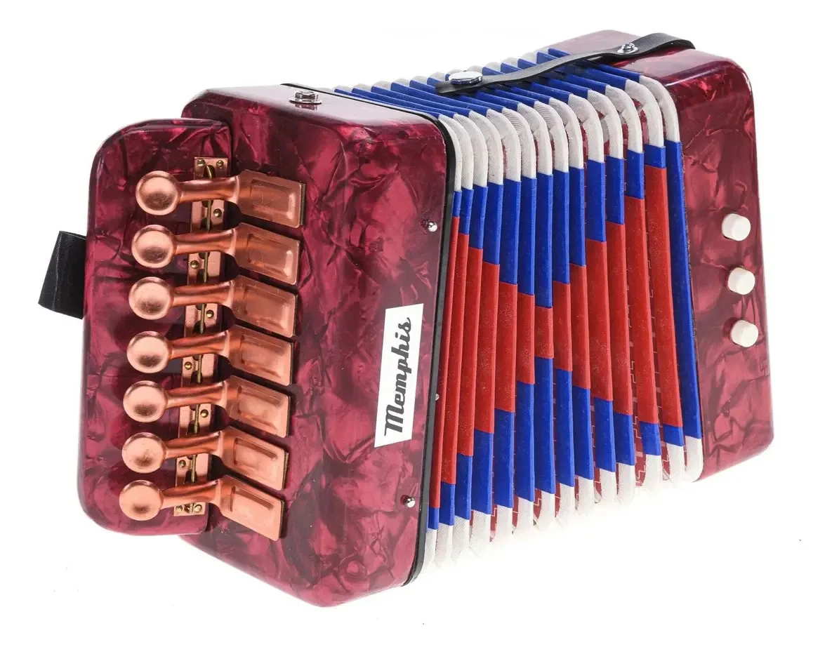 Acordeão infantil de Memphis Stp102 2b 7t vermelho cor vermelha