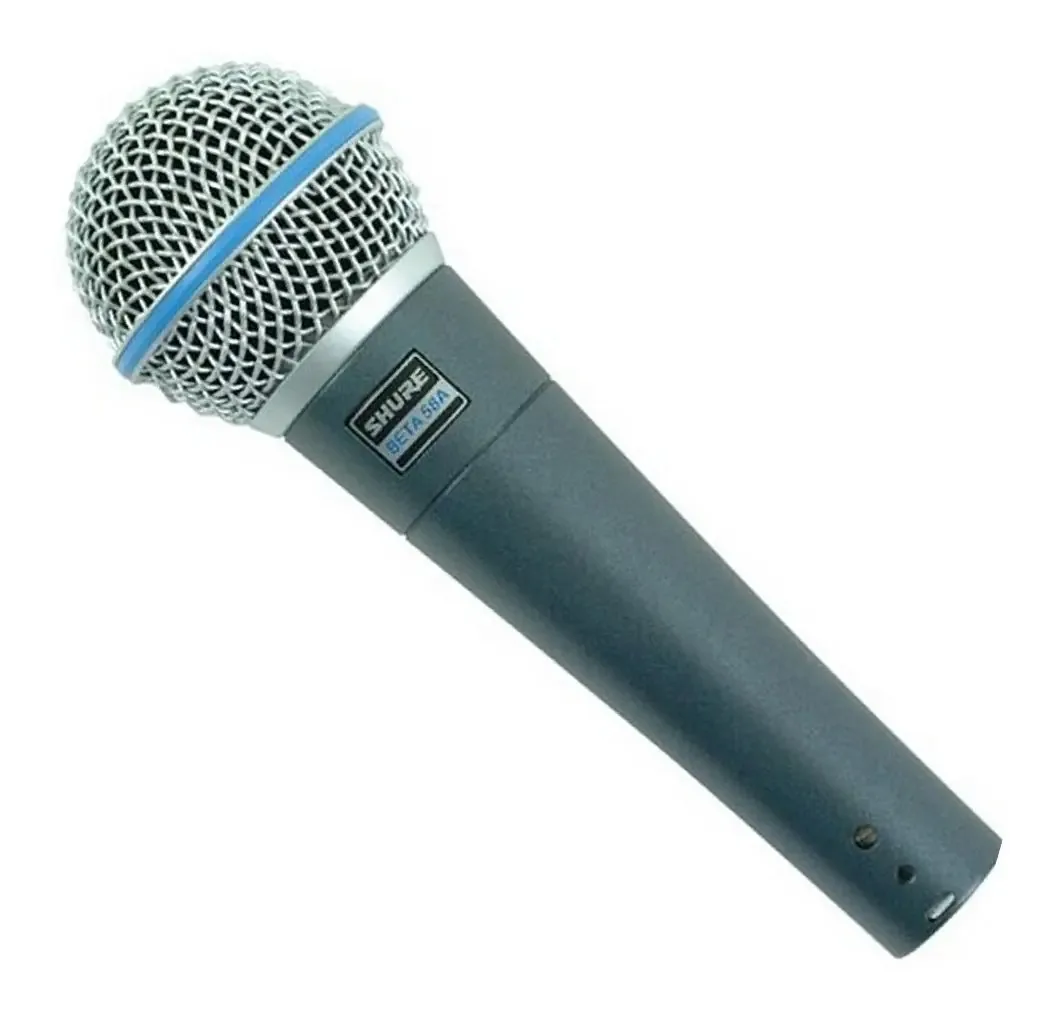 Microfone Profissional Cinza Shure Beta 58A para Vocais ao Vivo e Estúdio