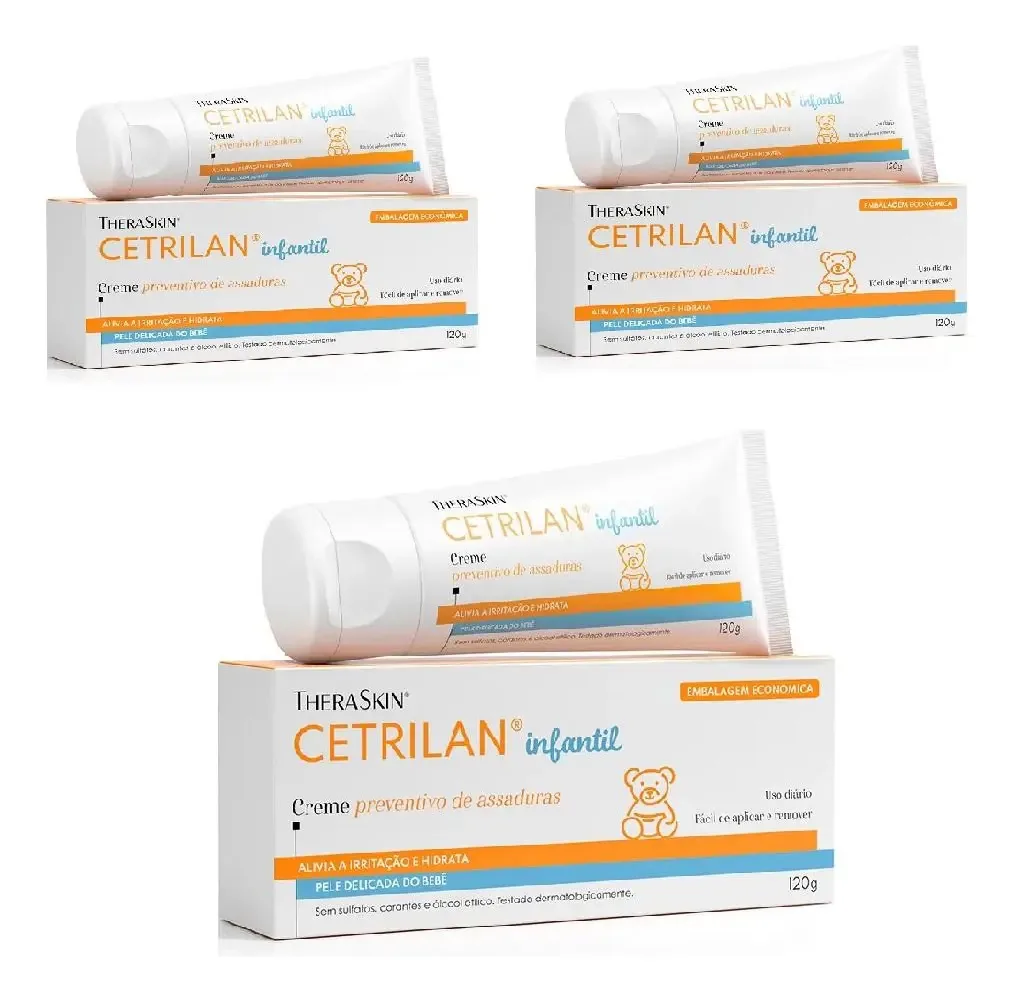 Kit 3 Cetrilan Theraskin Protetor Assaduras 120g - 24h