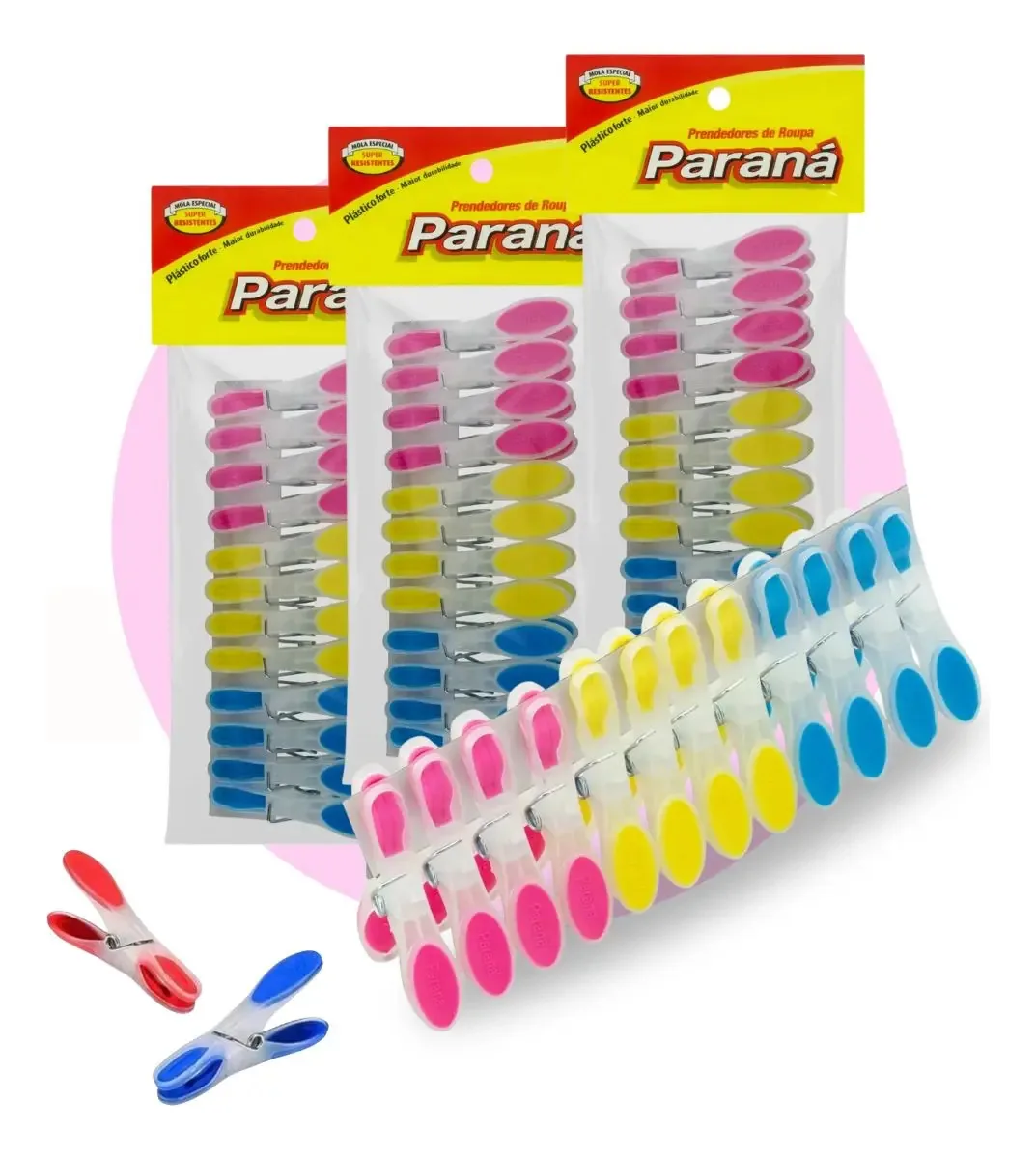 Kit 48 Prendedor Emborrachado Roupas Alimentos Colorido