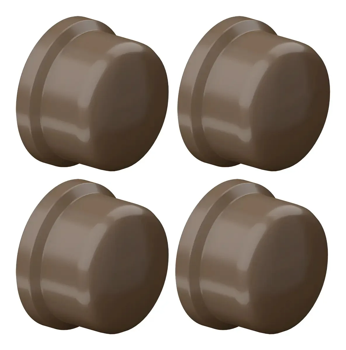 Kit 4 Caps Krona/Fortlev 3/4 25mm Marrom Soldável PVC Encanamento